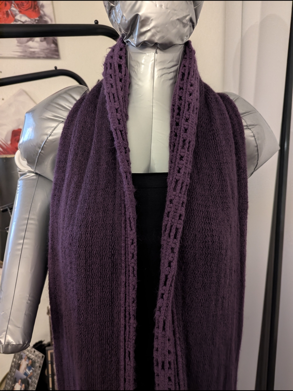 Luxury Infinity Knit Scarf / Cowl - Purple - Picture 5 of 8